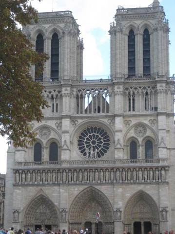 Frontalansicht der Kathedrale von Notre-Dame